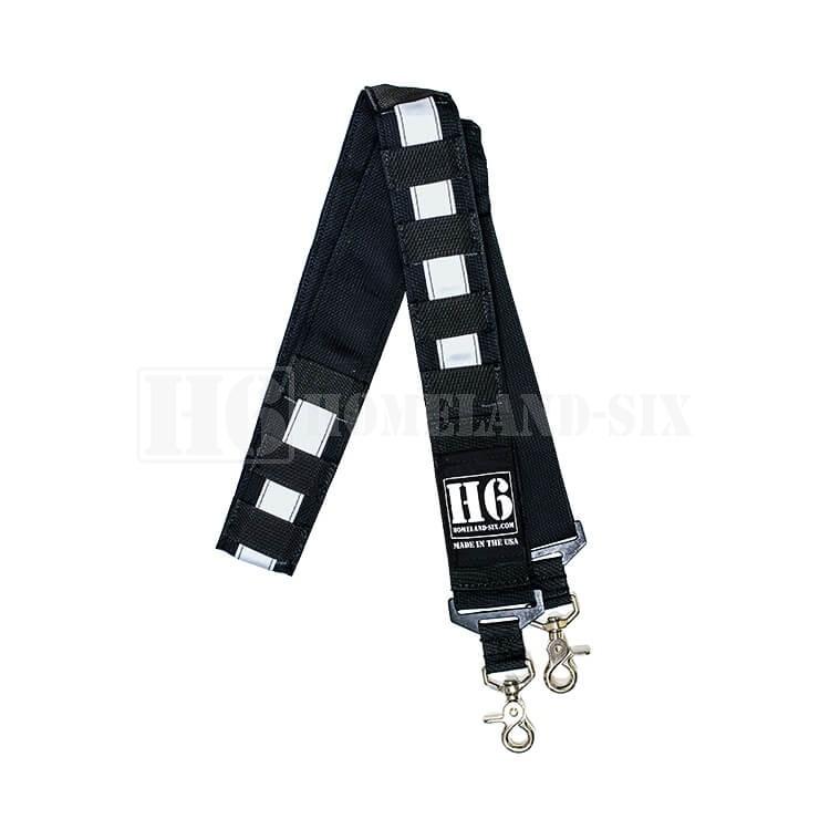 H6 Radio Strap w/ 3M Silver Reflective (Black/Silver - X-Large)